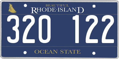 RI license plate 320122