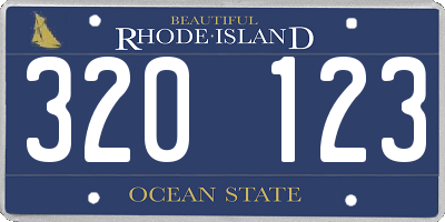 RI license plate 320123