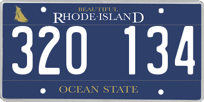 RI license plate 320134