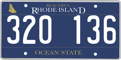 RI license plate 320136