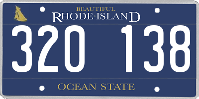 RI license plate 320138