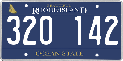 RI license plate 320142