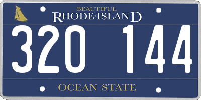RI license plate 320144