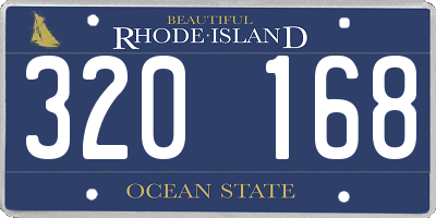 RI license plate 320168