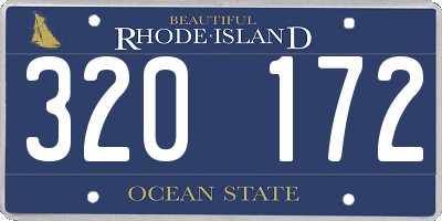 RI license plate 320172