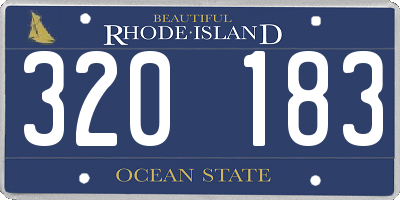 RI license plate 320183