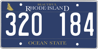 RI license plate 320184