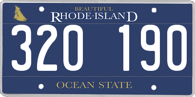 RI license plate 320190