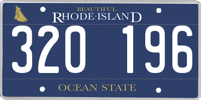RI license plate 320196