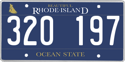 RI license plate 320197