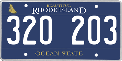 RI license plate 320203