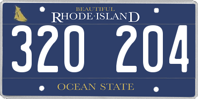 RI license plate 320204