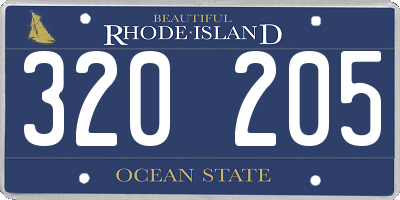 RI license plate 320205
