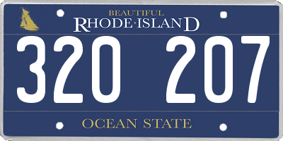 RI license plate 320207