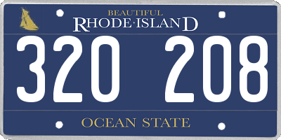 RI license plate 320208