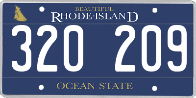 RI license plate 320209