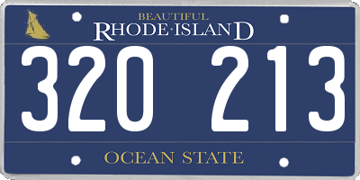 RI license plate 320213