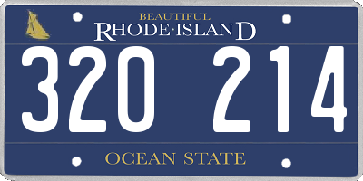 RI license plate 320214