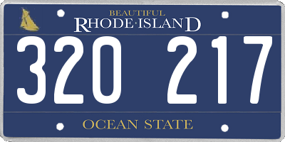 RI license plate 320217