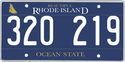 RI license plate 320219