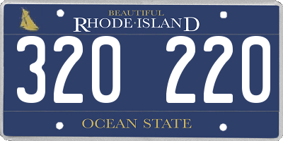 RI license plate 320220