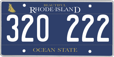 RI license plate 320222