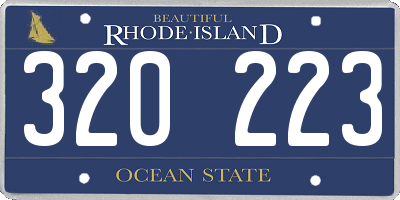 RI license plate 320223