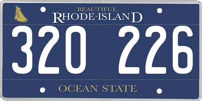 RI license plate 320226