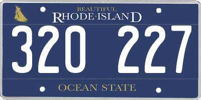 RI license plate 320227