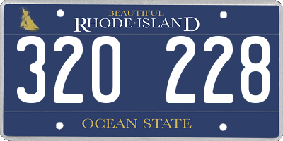 RI license plate 320228