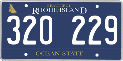 RI license plate 320229