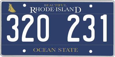 RI license plate 320231