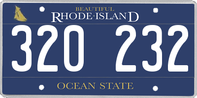 RI license plate 320232