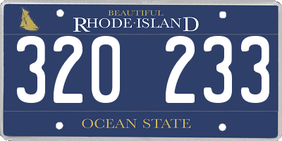 RI license plate 320233