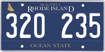 RI license plate 320235