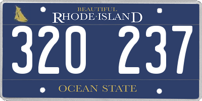 RI license plate 320237
