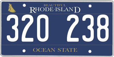 RI license plate 320238