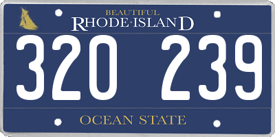RI license plate 320239