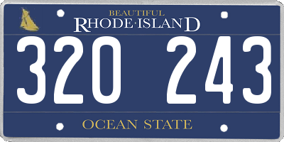RI license plate 320243