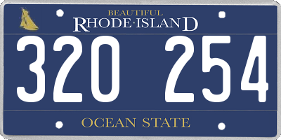 RI license plate 320254