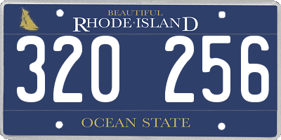 RI license plate 320256