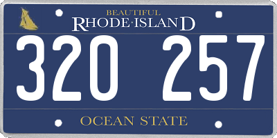 RI license plate 320257