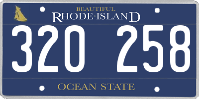 RI license plate 320258