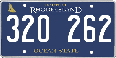 RI license plate 320262