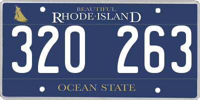 RI license plate 320263