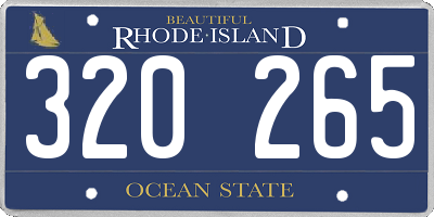 RI license plate 320265