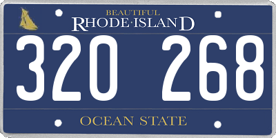 RI license plate 320268