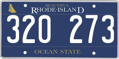 RI license plate 320273