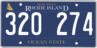 RI license plate 320274