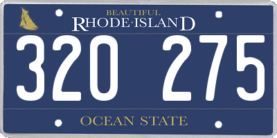 RI license plate 320275
